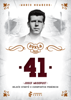 Josef Masopust Dukla Praha Bravo Dukla Legendary Cards Magic Numbers Orange /48 #MN-MAJ