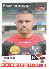 Fatih Atik Guingamp samolepka Panini Ligue 1 FOOT 2013/14 #108