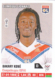 Bakary Kone Olympique Lyonnais samolepka Panini Ligue 1 FOOT 2013/14 #178