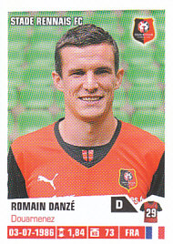 Romain Danze Stade Rennes samolepka Panini Ligue 1 FOOT 2013/14 #365