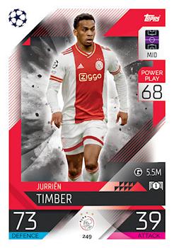 Jurrien Timber AFC Ajax 2022/23 Topps Match Attax ChL #249
