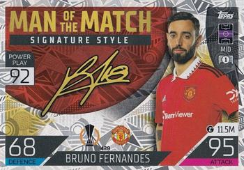 Bruno Fernandes Manchester United 2022/23 Topps Match Attax ChL Man of the Match Signature Style #429