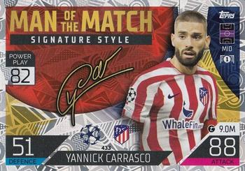 Yannick Carrasco Atletico Madrid 2022/23 Topps Match Attax ChL Man of the Match Signature Style #433