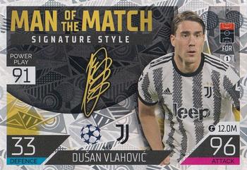 Dusan Vlahovic Juventus FC 2022/23 Topps Match Attax ChL Man of the Match Signature Style #446