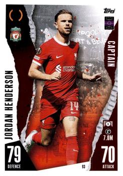 Jordan Henderson Liverpool 2023/24 Topps Match Attax UEFA ChL Captain #93