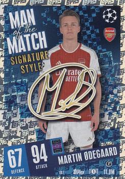 Martin Odegaard Arsenal 2023/24 Topps Match Attax UEFA ChL Man of the Match Signature Style #407