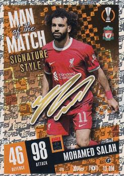 Mohamed Salah Liverpool 2023/24 Topps Match Attax UEFA ChL Man of the Match Signature Style #410