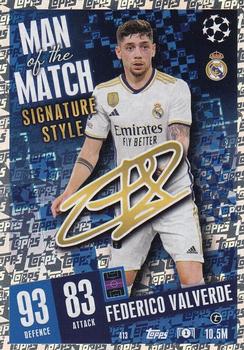 Federico Valverde Real Madrid 2023/24 Topps Match Attax UEFA ChL Man of the Match Signature Style #413