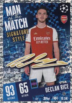 Declan Rice Arsenal 2023/24 Topps Match Attax UEFA ChL Man of the Match Signature Style #421