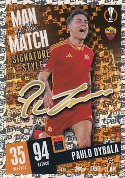 Paulo Dybala AS Roma 2023/24 Topps Match Attax UEFA ChL Man of the Match Signature Style #429