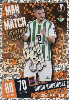 Guido Rodriguez Real Betis Balompie 2023/24 Topps Match Attax UEFA ChL Man of the Match Signature Style #431