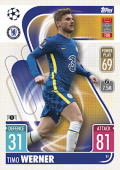 Timo Werner Chelsea 2021/22 Topps Match Attax ChL #81