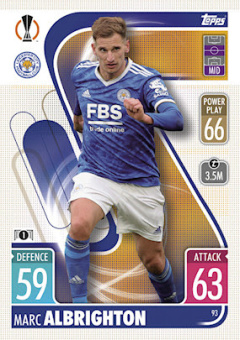 Marc Albrighton Leicester City 2021/22 Topps Match Attax ChL #93
