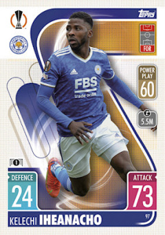 Kelechi Iheanacho Leicester City 2021/22 Topps Match Attax ChL #97