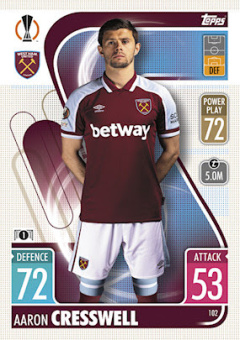 Aaron Cresswell West Ham United 2021/22 Topps Match Attax ChL #102