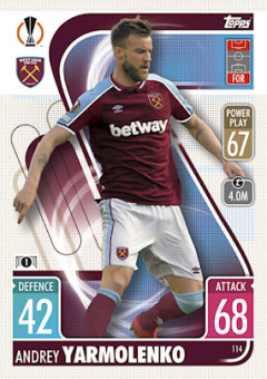 Andriy Yarmolenko West Ham United 2021/22 Topps Match Attax ChL #114