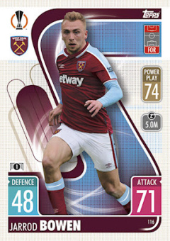 Jarrod Bowen West Ham United 2021/22 Topps Match Attax ChL #116