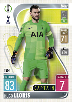 Hugo Lloris Tottenham Hotspur 2021/22 Topps Match Attax ChL Captain #119