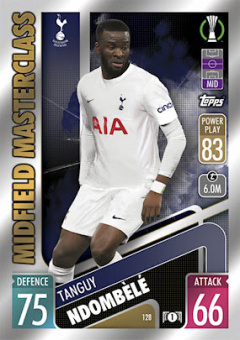 Tanguy Ndombele Tottenham Hotspur 2021/22 Topps Match Attax ChL Midfield Masterclass #128