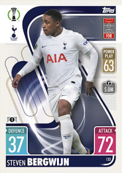 Steven Bergwijn Tottenham Hotspur 2021/22 Topps Match Attax ChL #133