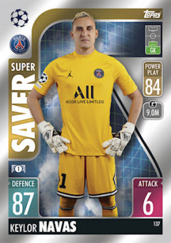 Keylor Navas Paris Saint-Germain 2021/22 Topps Match Attax ChL Super Saver #137