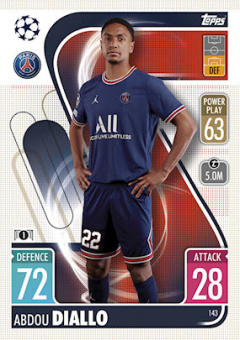 Abdou Diallo Paris Saint-Germain 2021/22 Topps Match Attax ChL #143