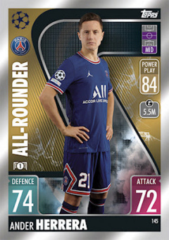 Ander Herrera Paris Saint-Germain 2021/22 Topps Match Attax ChL All-Rounder #145