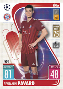 Benjamin Pavard Bayern Munchen 2021/22 Topps Match Attax ChL #156
