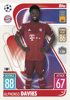 Alphonso Davies Bayern Munchen 2021/22 Topps Match Attax ChL #160