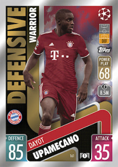 Dayot Upamecano Bayern Munchen 2021/22 Topps Match Attax ChL Defensive Warrior #161