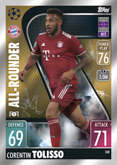 Corentin Tolisso Bayern Munchen 2021/22 Topps Match Attax ChL All-Rounder #164