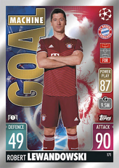 Robert Lewandowski Bayern Munchen 2021/22 Topps Match Attax ChL Goal Machine #171