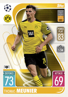 Thomas Meunier Borussia Dortmund 2021/22 Topps Match Attax ChL #174