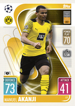 Manuel Akanji Borussia Dortmund 2021/22 Topps Match Attax ChL #177