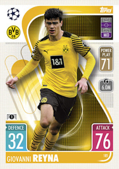 Giovanni Reyna Borussia Dortmund 2021/22 Topps Match Attax ChL #185