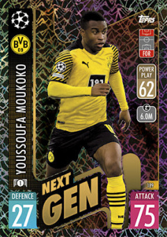 Youssoufa Moukoko Borussia Dortmund 2021/22 Topps Match Attax ChL Next Gen #189