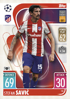 Stefan Savic Atletico Madrid 2021/22 Topps Match Attax ChL #193