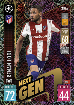 Renan Lodi Atletico Madrid 2021/22 Topps Match Attax ChL Next Gen #197