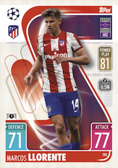 Marcos Llorente Atletico Madrid 2021/22 Topps Match Attax ChL #200