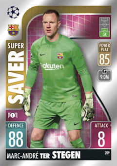 Marc-Andre ter Stegen FC Barcelona 2021/22 Topps Match Attax ChL Super Saver #209