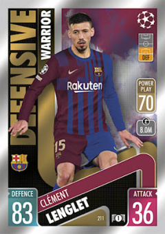 Clement Lenglet FC Barcelona 2021/22 Topps Match Attax ChL Defensive Warrior #211