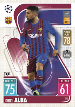 Jordi Alba FC Barcelona 2021/22 Topps Match Attax ChL #212