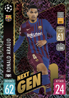 Ronald Araujo FC Barcelona 2021/22 Topps Match Attax ChL Next Gen #215