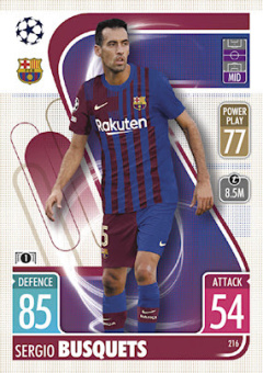 Sergio Busquets FC Barcelona 2021/22 Topps Match Attax ChL #216
