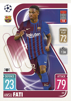 Ansu Fati FC Barcelona 2021/22 Topps Match Attax ChL #222