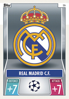 Club Badge Real Madrid 2021/22 Topps Match Attax ChL Team Badge #226