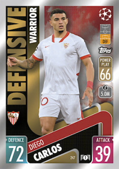 Diego Carlos Sevilla FC 2021/22 Topps Match Attax ChL Defensive Warrior #247