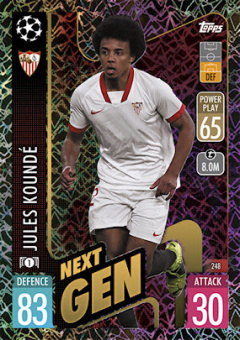 Jules Kounde Sevilla FC 2021/22 Topps Match Attax ChL Next Gen #248