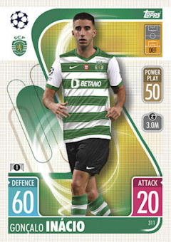 Goncalo Inacio Sporting CP 2021/22 Topps Match Attax ChL #311