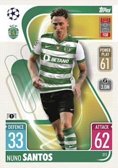 Nuno Santos Sporting CP 2021/22 Topps Match Attax ChL #315